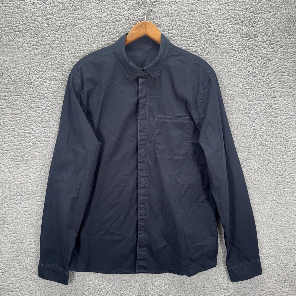 Lululemon Pocket Protector Shirt Mens Large Blue Long Sleeve Button Up Pocket